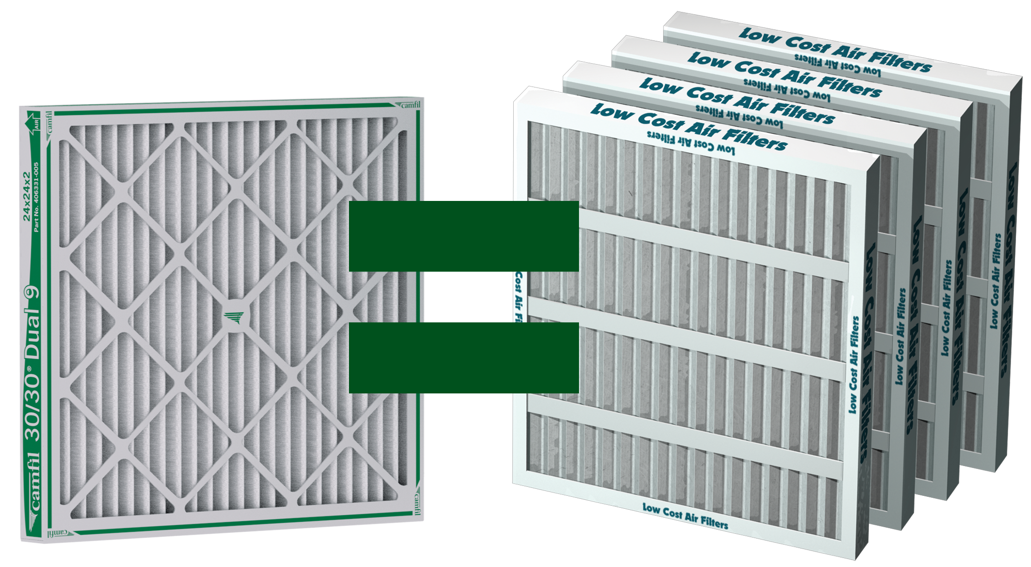 One Camfil 30/30 Dual 9 equals four low-cost filters