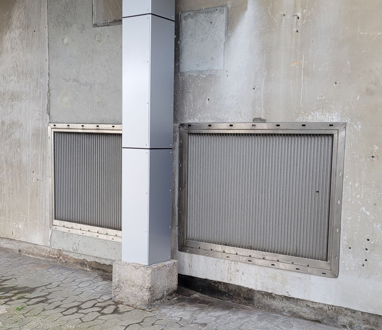 CamVane weather louvers installed at Copenhagen Airport in Denmark.
