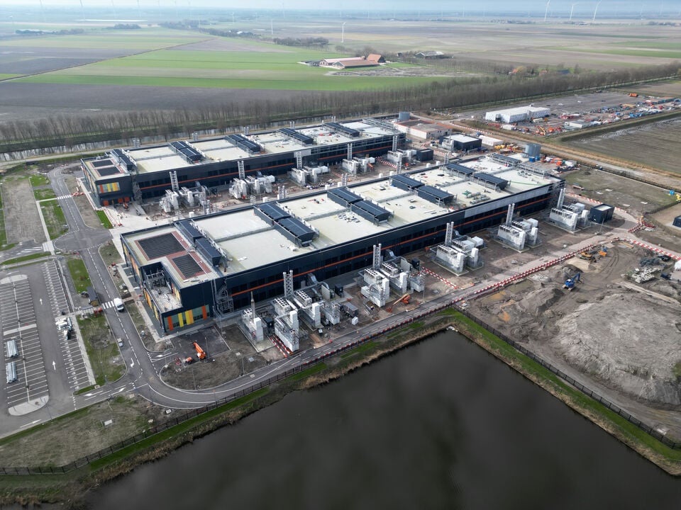 Aerial view of a data center facility