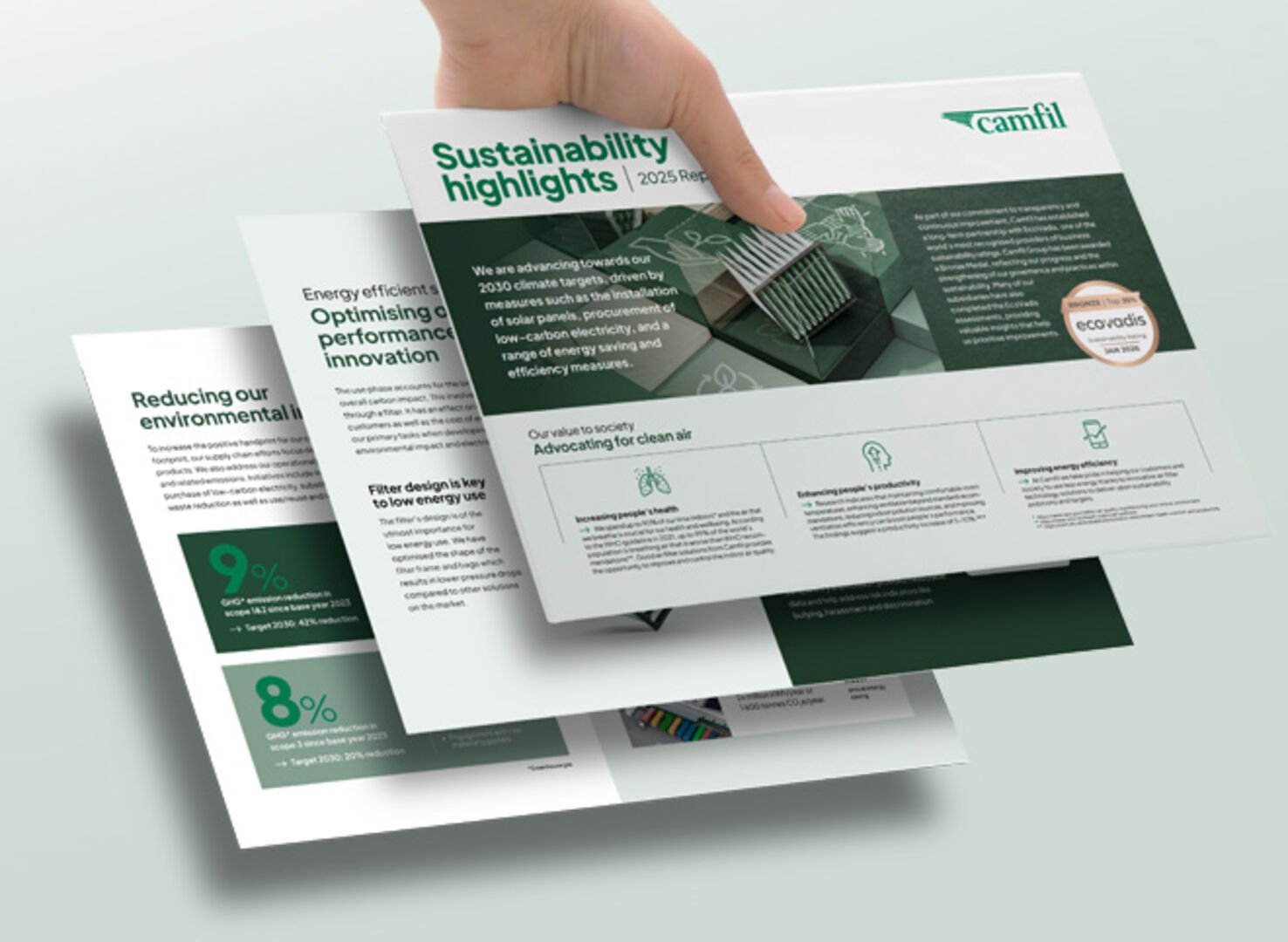 The highlights of Camfil Sustainability Report 2025