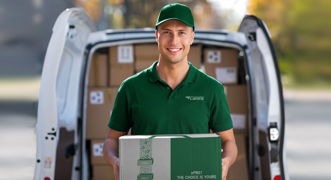 A man delivering a package.